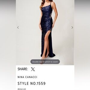 Navy blue sequence gown